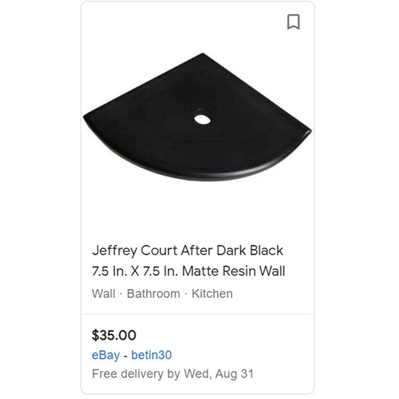 Jeffrey Court After Dark Black 7.5 In. X 7.5 In. Matte Resin Wall -Free Shipping - Picture 2 of 5
